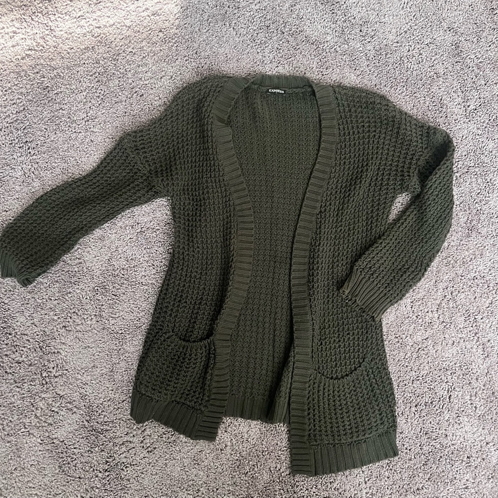 Olive green long sweater